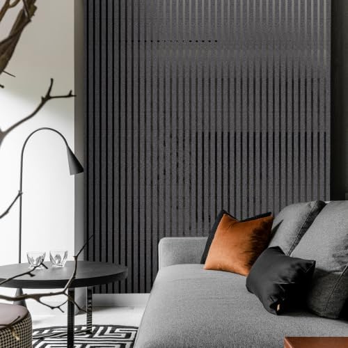 Black Metallic Peel and Stick Wallpaper Glossy Stripe Texture Wall Panels - Image 5
