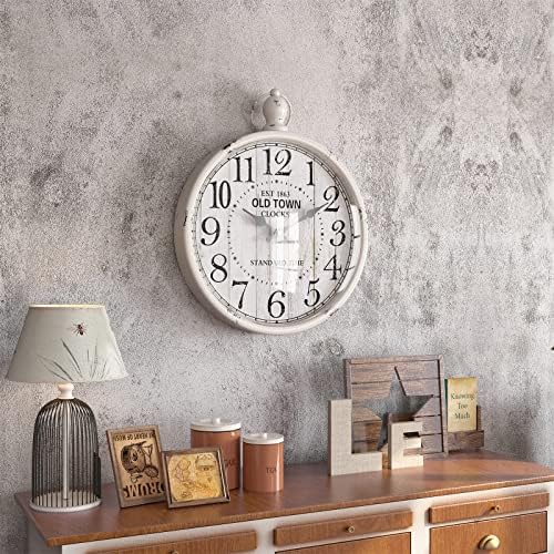 Menterry Retro Farmhouse Wall Clock. White Vintage Antique Style - Image 5