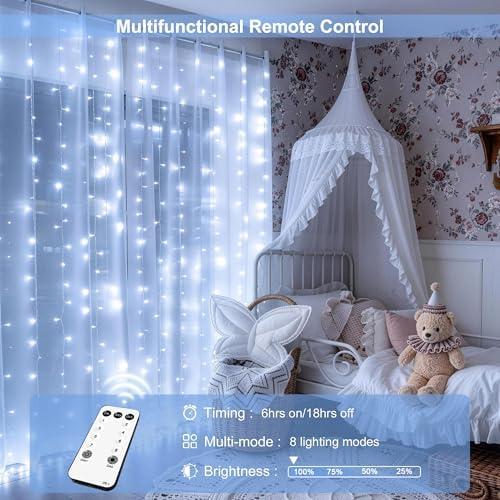 JMEXSUSS 300 LED Curtain Lights, Indoor String Lights - Image 2