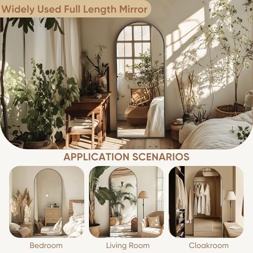 58"x18" Arched Full Length Mirror, Standing Floor Mirror - Image 6