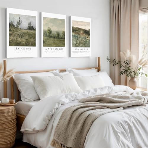 Christian Bible Verse Wall Art Decor Scripture Floral Canvas Painting Jesus - Image 7