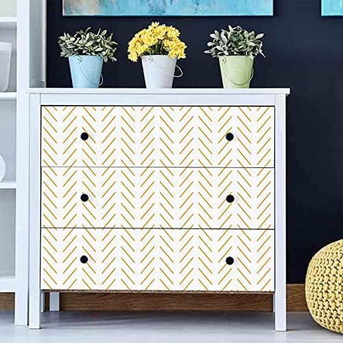 Erfoni Yellow White Peel and Stick Wallpaper Modern Herringbone Wallpaper - Image 3