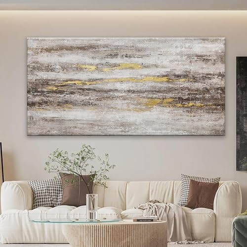 YISXINOAG Brown Grey White Abstract Wall Art Modern Contemporary 29"X58" - Image 5