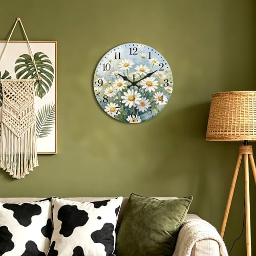 peacoblue Daisy Flower Wall Clocks Battery Operated - Image 5