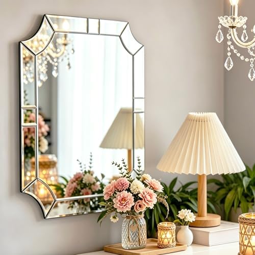 Chende Large Decorative Mirror for Decor, Unique Scalloped Corner, Hang by ChendeMirror