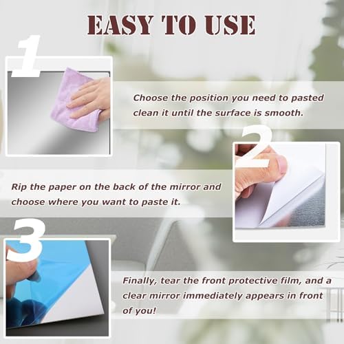 8x6 Inches Self Adhesive Acrylic Mirror Tiles 0.2mm Waterproof Flexible Mirror - Image 3