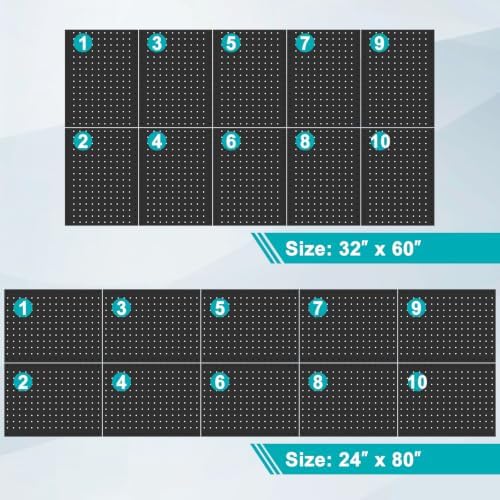 Peg Board, 10 Pack Metal Pegboard Panels and 76 Pcs Hooks and Baskets, Garage - Image 5