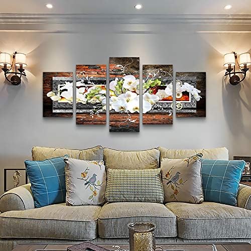 5 piece canvas wall art for living room Decorations Prints Orchid picture Large - Image 2