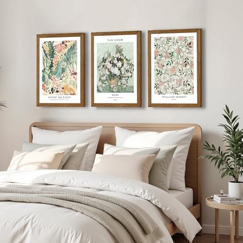 Matisse Van Gogh Morris Wall Art Set Of 3 Neutral Flower Canvas Print - Image 4