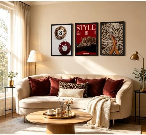 Red Cheetah Wall Decor Prints Leopard Pictures Aesthetic Poster Preppy Art - Image 4