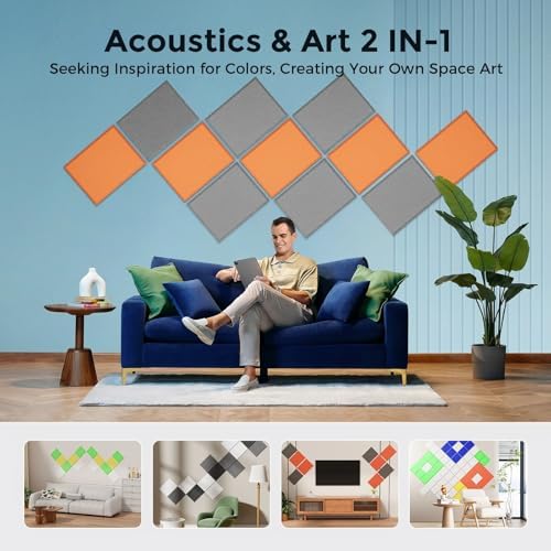 12 Pack Self-Adhesive Acoustic Panels, 2nd Generation Sound Absorbing Panel - Image 5