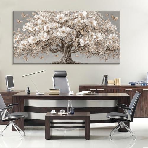 Large Floral Tree Of Life Canvas Wall Art Decor - Image 2