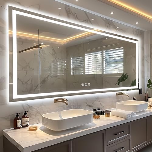 EchosLife 96"x36" Large LED Bathroom Mirror by EchosLife