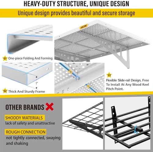 Aecxm 2-Pack 2x3ft Adjustable Garage Wall Shelving 560lbs Load Capacity Heavy - Image 4