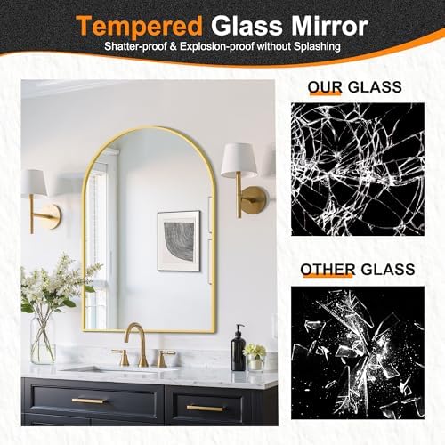 Delma Arched Bathroom Mirror - Image 4