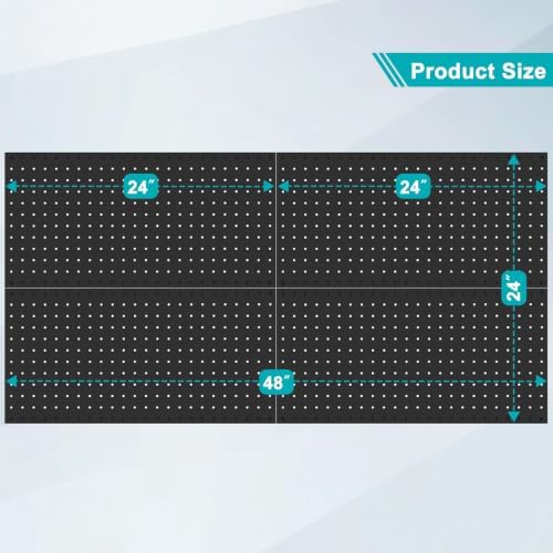PBHEPJ Peg Board, 4 Pack Metal Pegboard Panels and 63 Pcs Hooks and Baskets - Image 6