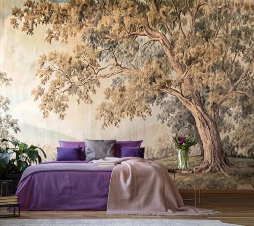 Hand-Painted Wallpaper Featuring Natural Landscapes of Old Trees Peel and Stick - Image 2