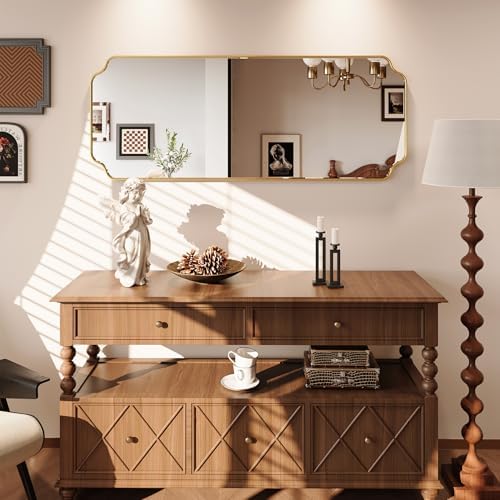 Kelly Miller 24"x60" Gold Foil Scalloped Decorative Full Length Mirror - Image 3