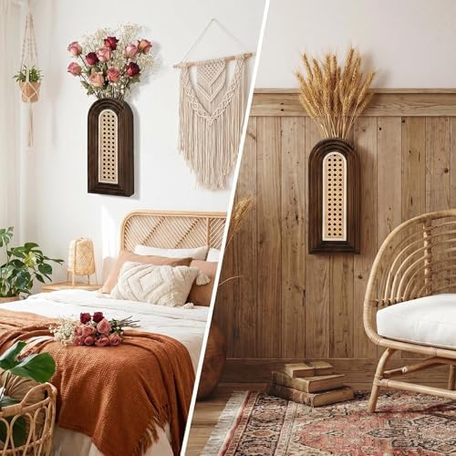 Dnnnii 2 Pack Wooden Wall Vase Set - Image 5