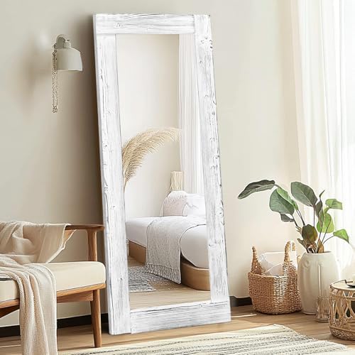 58x24in Full Length Mirror, Solid Wood Convex Frame - Image 4