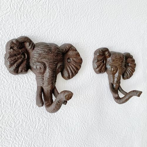Rustic Elephant-Shaped Decorative Wall Hook Rack Hangers - Image 5