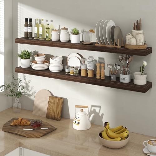 Acovy 48 Inch Floating Shelves for Wall 2 Pack, Wall Mounted Floating Shelf - Image 2