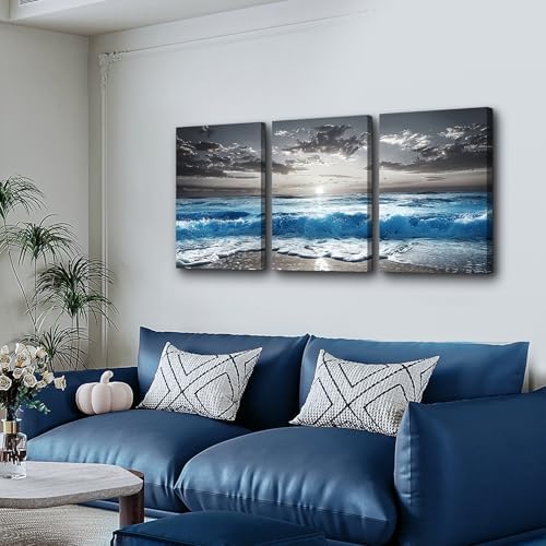 TTHYUEWS Beach Wall Art For Living Room Canvas Wall Decor For Bedroom Office - Image 2