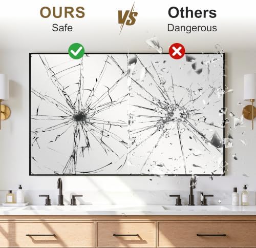 Bathroom Vanity Mirror for Over Sink, 48x30 Inch Matte Black Mirror - Image 4