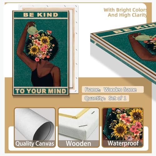 Dcvjiy Retro Be Kind To Your Mind Poster Fashion Black Girl Wall Art Lose Your - Image 2
