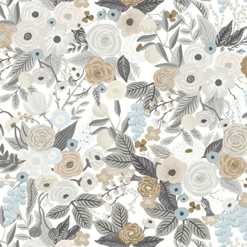 Ismoon Floral Peel and Stick Wallpaper Gray Contact Paper Vintage Removable by Ismoon