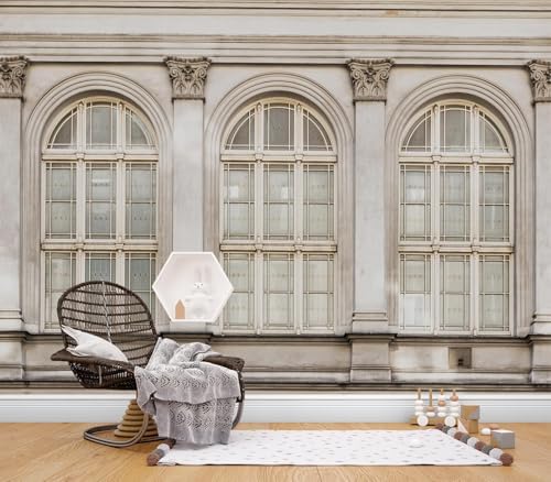 Vintage European Building Arch Windows Wallpaper Peel Stick - Image 2