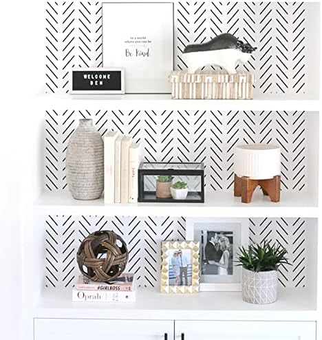 Orainege Black and White Wallpaper Peel and Stick Herringbone Contact Paper - Image 4