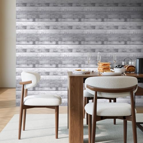 COMSTICKC 3D Faux Wood Wall Sticker Shiplap Peel and Stick - Image 6