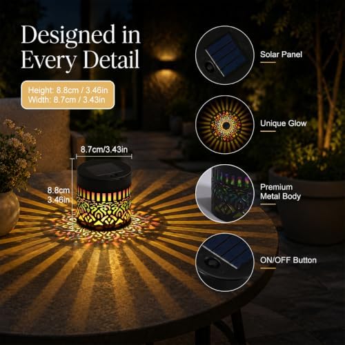 Solar Mandala Projection Wall Light, Waterproof Solar Fence Lamp - Image 4
