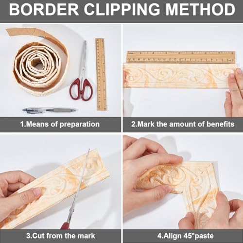CRASPIRE 7.38FT x 1.97 Inch Crown Molding Peel and Stick Flexible Foam Trim - Image 5