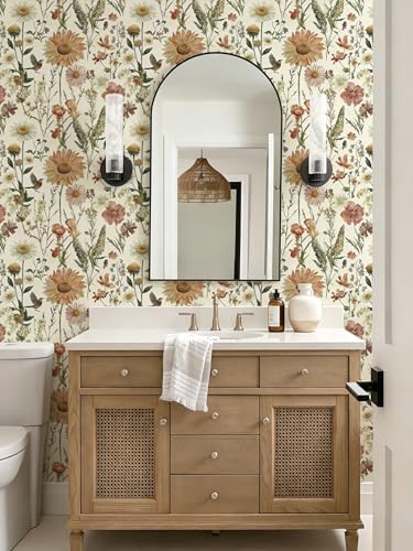 Livebor Vintage Floral and Bird Wallpaper Peel and Stick 16.9” x 118.1” - Image 5