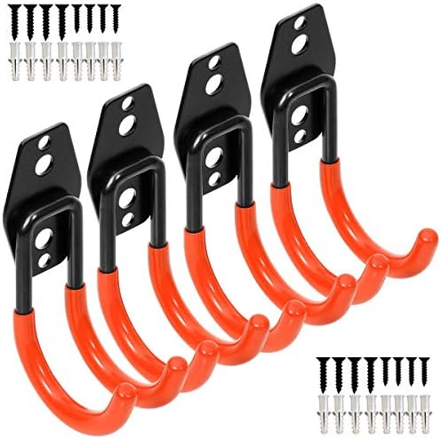 Wall Mount Double Hook, Heavy Duty Steel Garage Storage Utility Hooks by Yisunnan