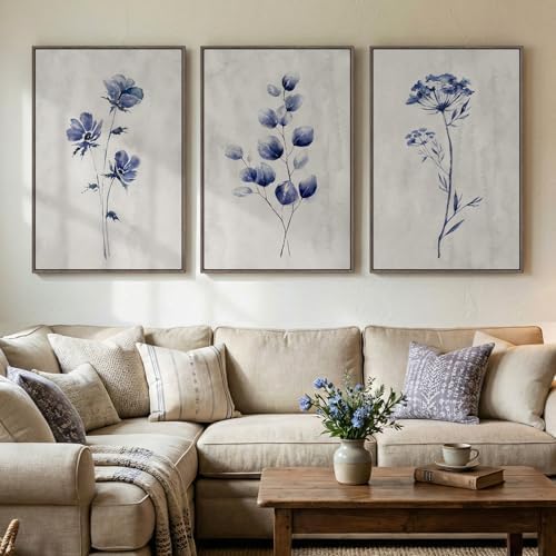 Framed Neutral Floral Botanical Wall Art by Cuspin