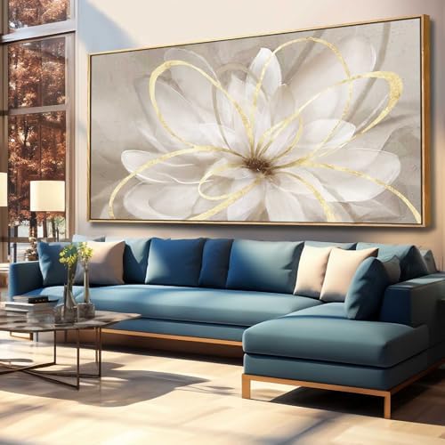 SOUGUAN Room Decor Large Canvas Wall Art Living Room Decor Gold Wall Decor Line - Image 3