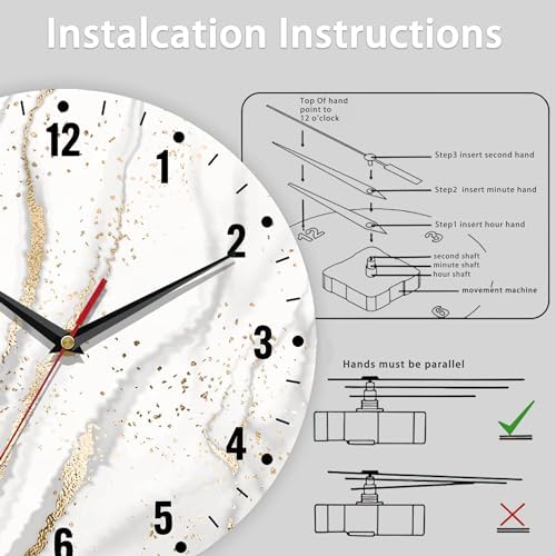SPUNKER Clock for Bedroom, Abstract Kitchen Clocks Wall Battery Operated - Image 5