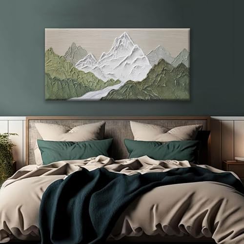 YISXINOAG Green Mountain Forest Landscape Wall Art Abstract Nature 24"X48" - Image 3