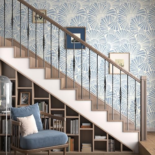Theper Blue and White Wallpaper Peel and Stick Wallpaper Boho 17.3"×393" - Image 5