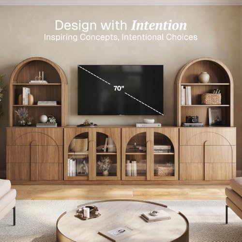 BELLEZE Bijou 126" Wall Unit 6-Piece Modular TV Stand - Image 3