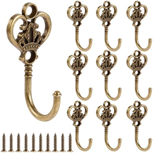 10 PCS Vintage Metal Wall Hooks, Bohemian Decorative Hook by XHIPY