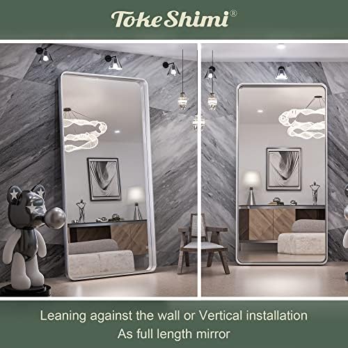 TokeShimi 72 x 36 Inch Brushed Silver Mirror Wall Mirror - Image 5