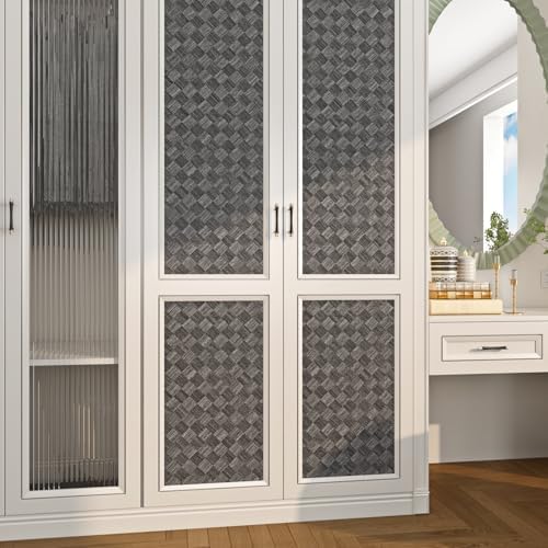 Livelynine Black Grasscloth Wallpaper Peel and Stick Black Fabric Wallpaper - Image 7