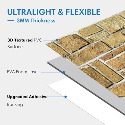 COMSTICKC 3D Peel and Stick Faux Stone Wall Panels - Image 4