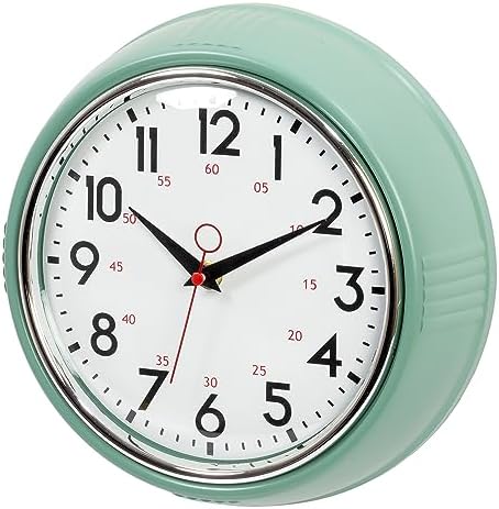 4 Pack Kiera Grace Retro Decorative Analog Round Wall Clock, 9.5" D x 2" W - Image 3