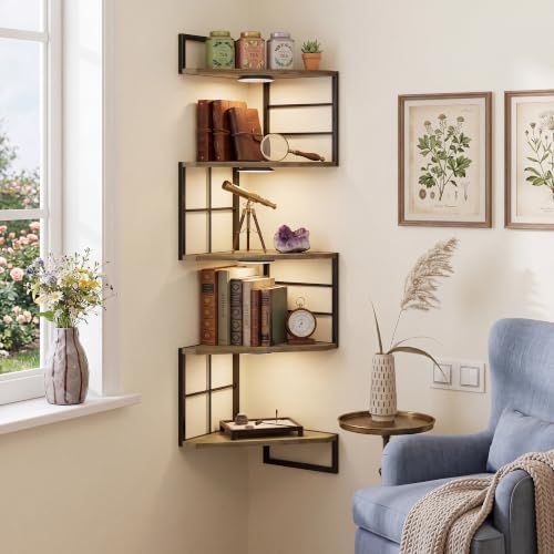 Corner Floating Shelves with Lights - Image 3