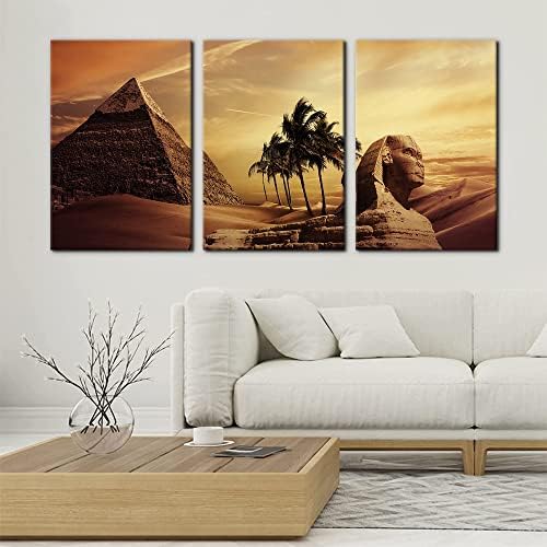 Pacimo Ancient Egypt Secrets Painting on Canvas Pyramid Sphinx Modern Wall Art - Image 2